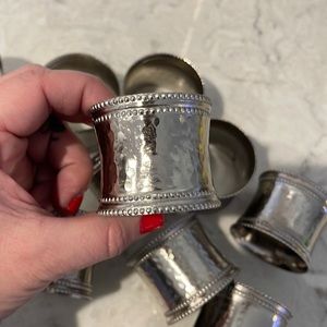 Pottery Barn Napkin Hammered Silver